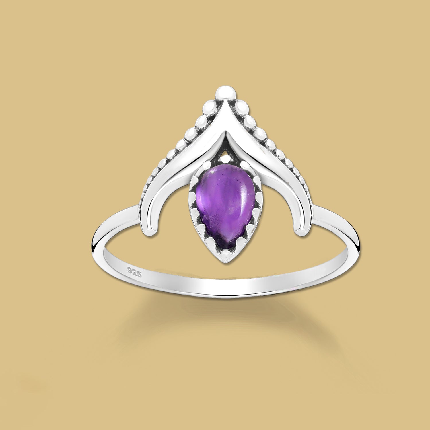 Amethyst Ring ,925 Sterling Silver 