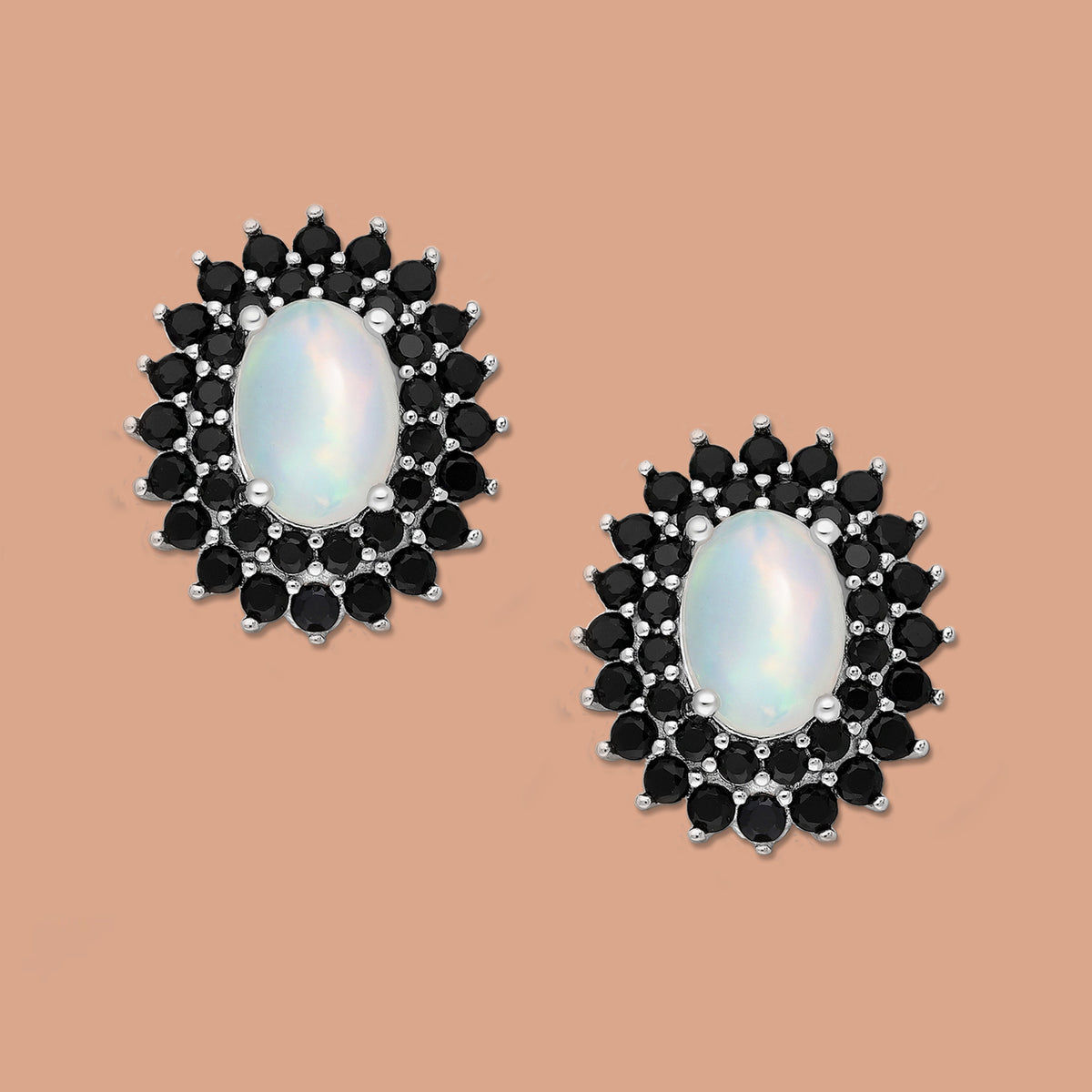 Ethiopian Opal earrings, Black earrings