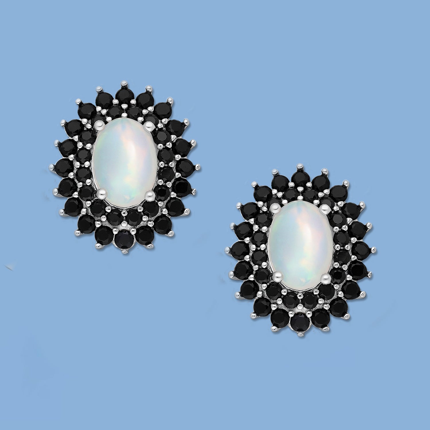 Ethiopian Opal earrings, black earrings