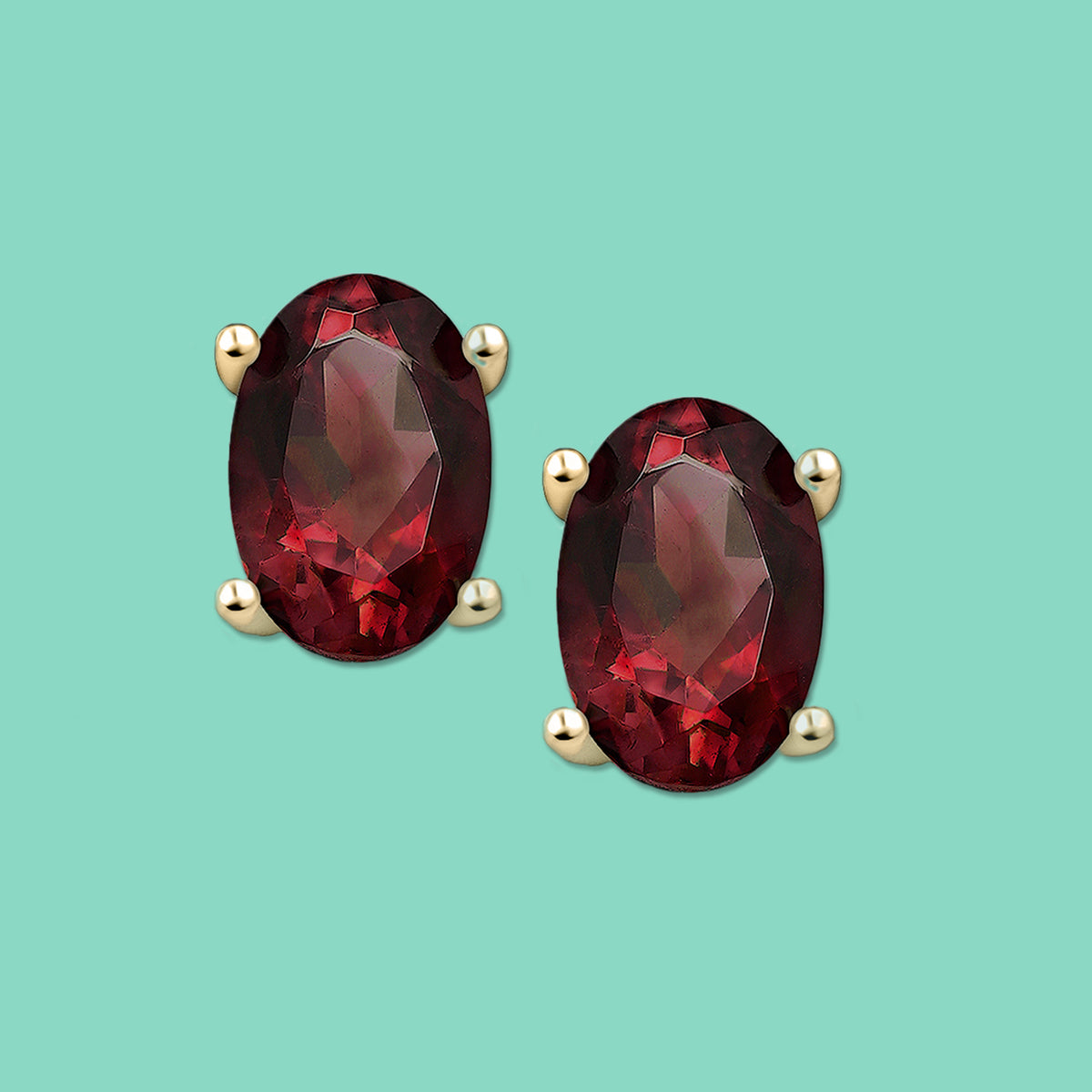 Garnet Stud Earrings, gemstone earrings