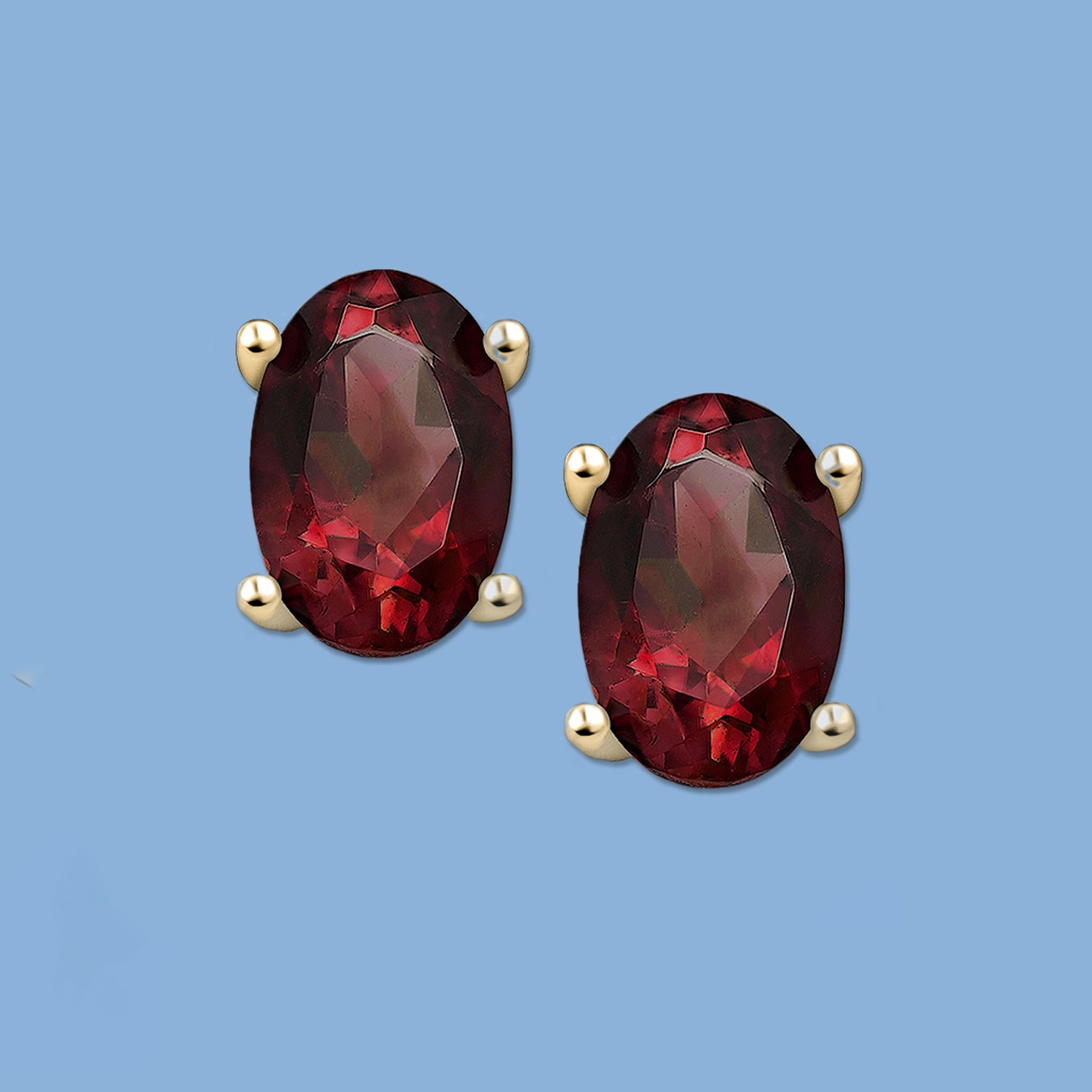 Garnet Stud Earrings, gemstone jewelry