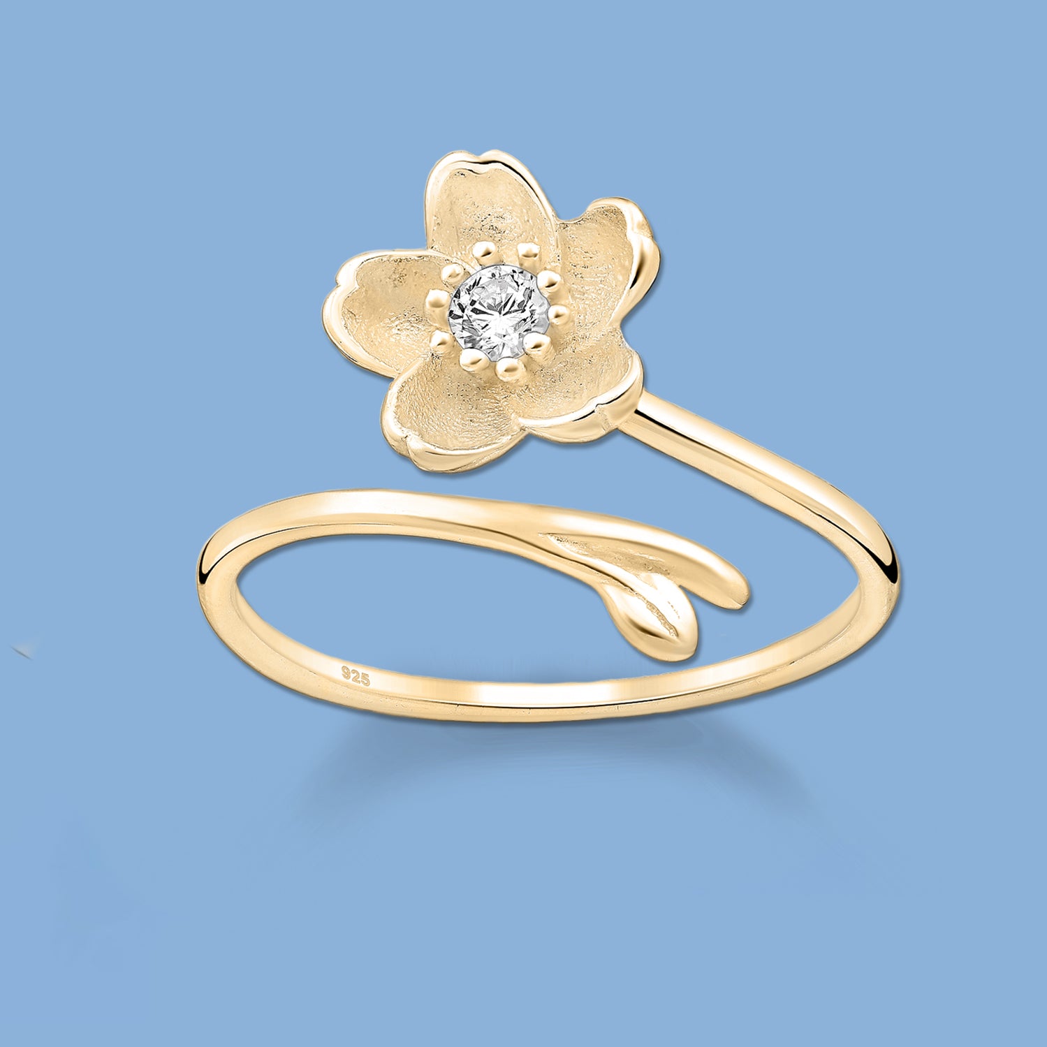 Silver Flower Adjustable Ring