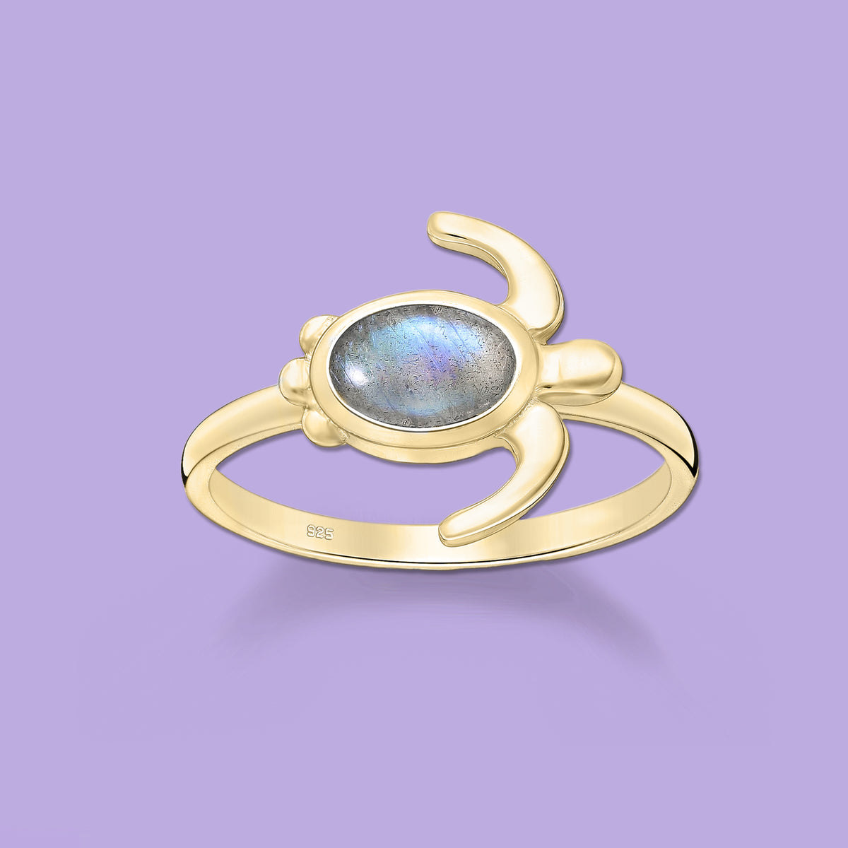 Labradorite ring, Turtle Ring