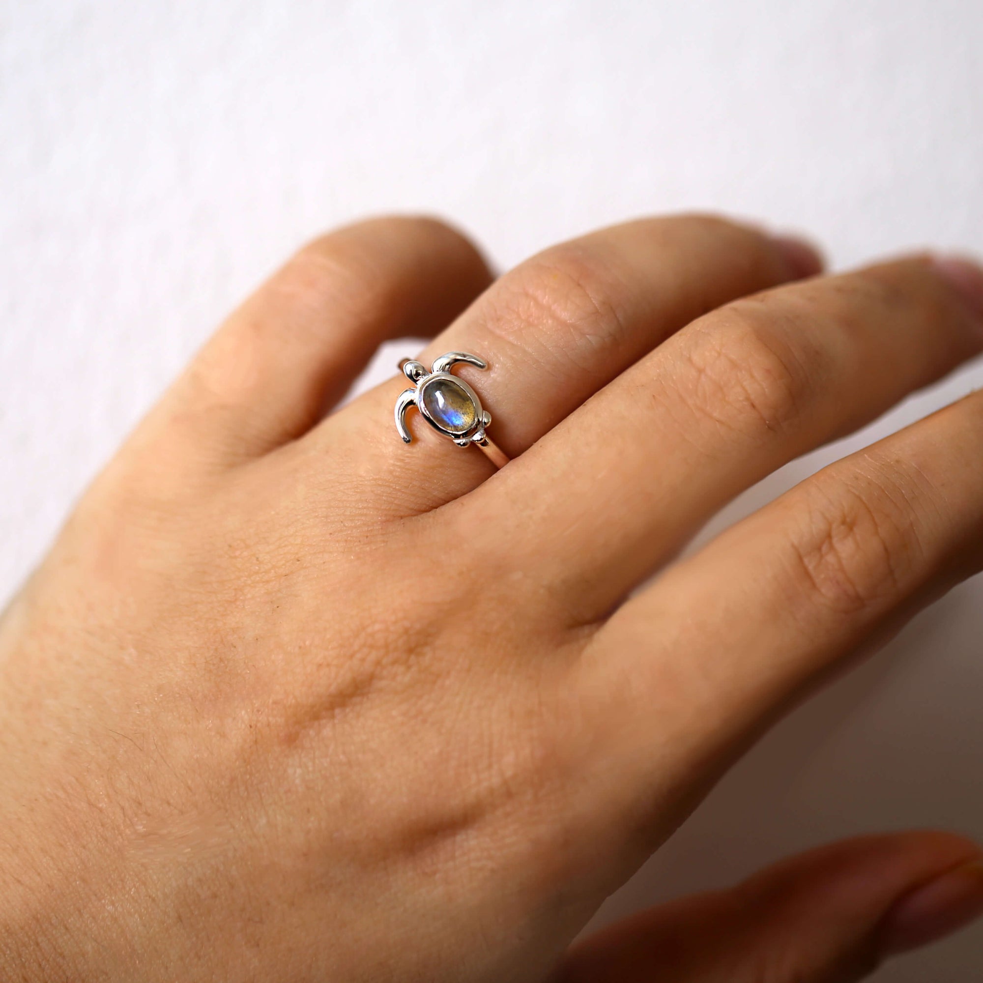 Labradorite jewelry, Turtle Ring