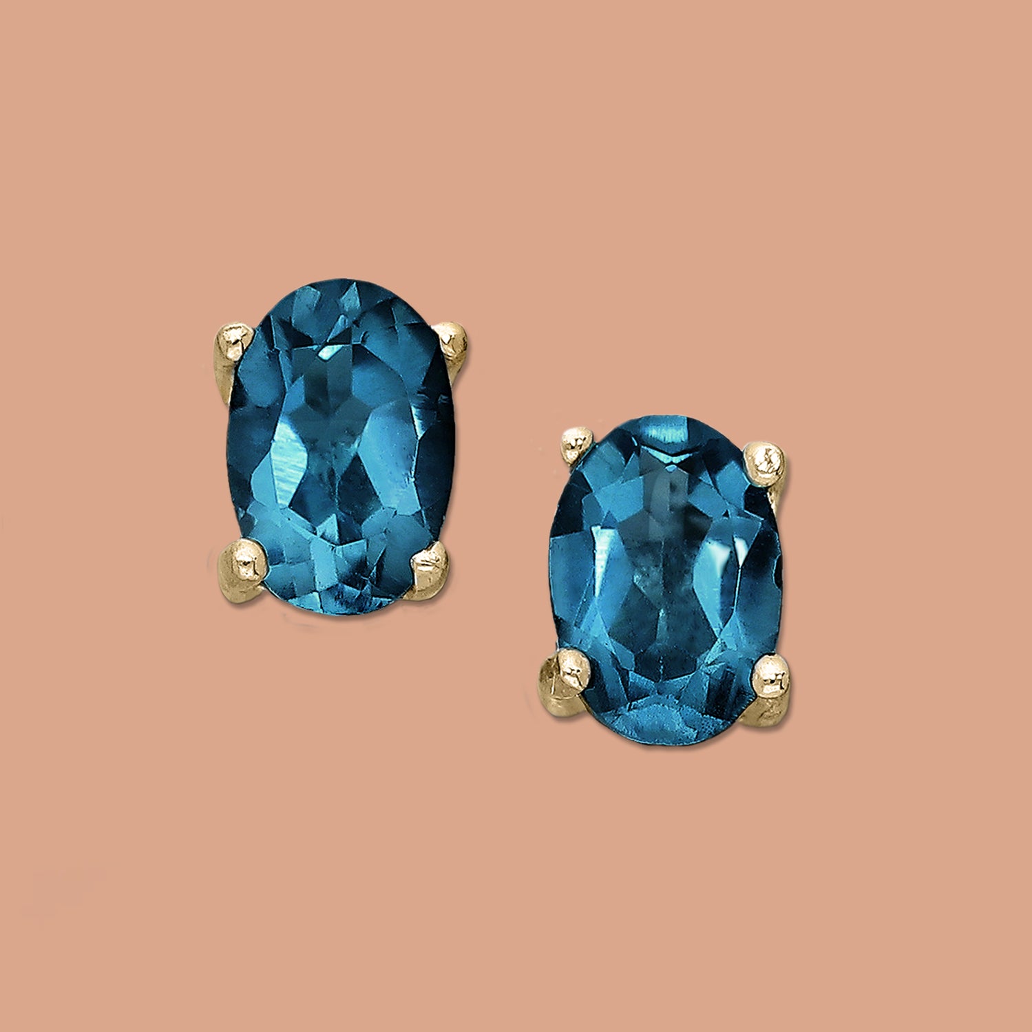 London Blue Topaz stud earrings, topaz earrings, gemstone jewelry