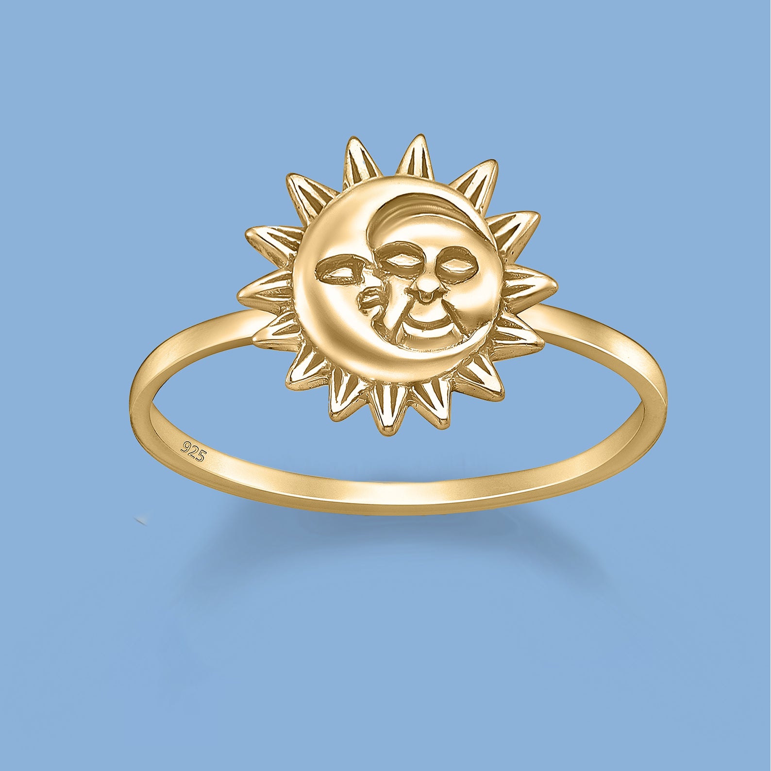 Moon and Sun Ring, gold ring