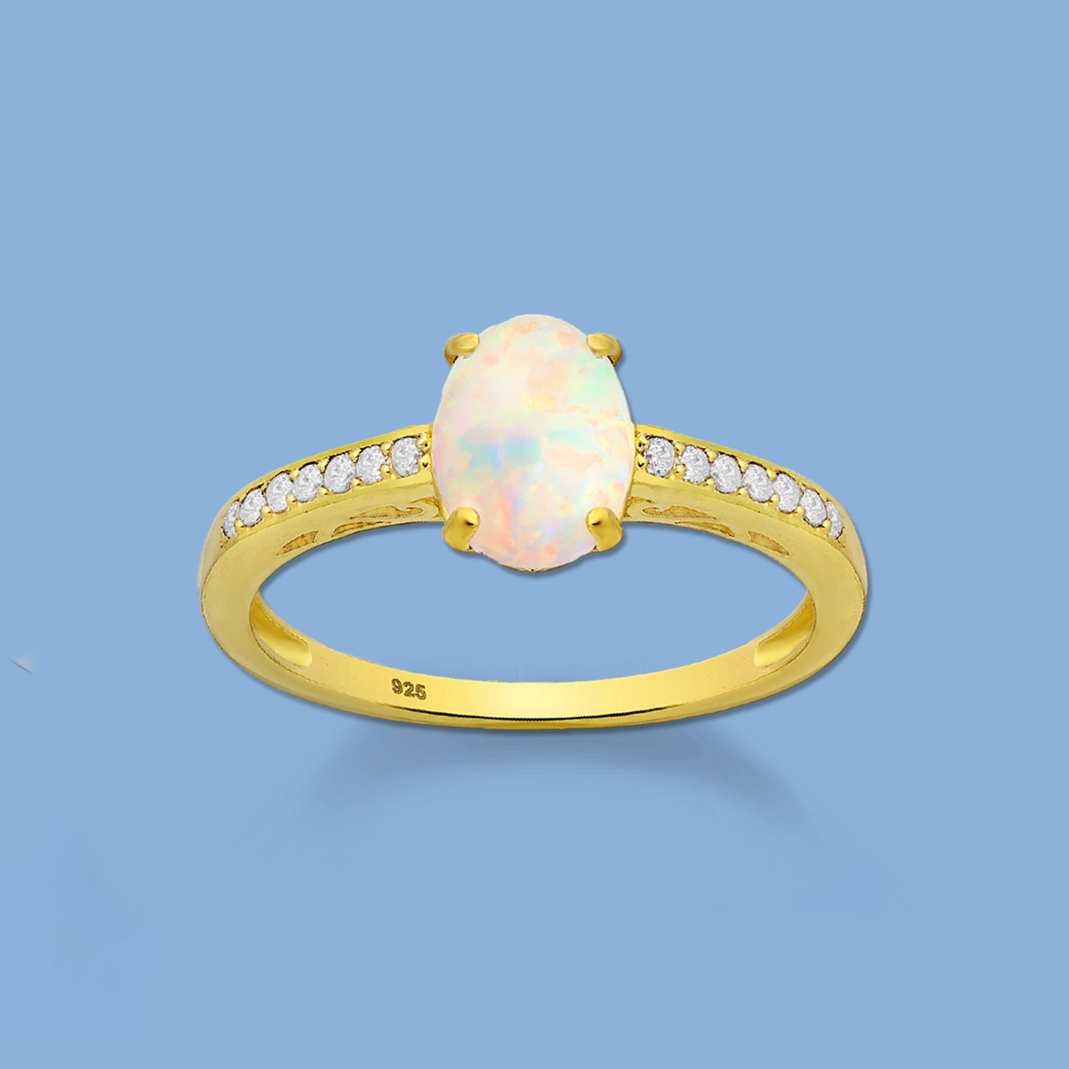 Opal Sterling Silver Ring 