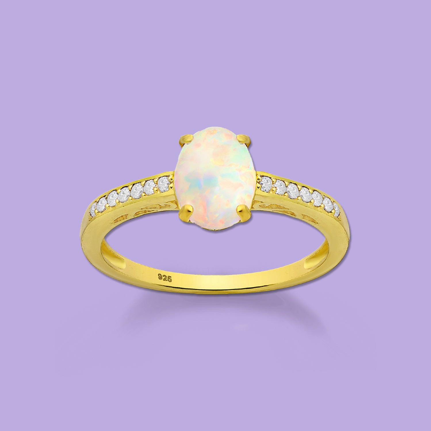 Opal Ring, Sterling Silver Ring 