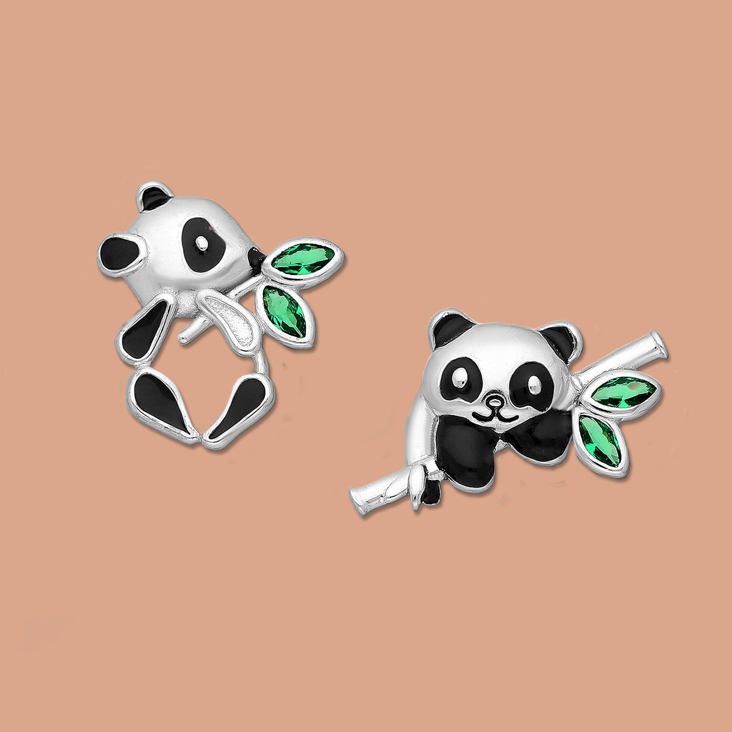 Panda earrings, stud earrings