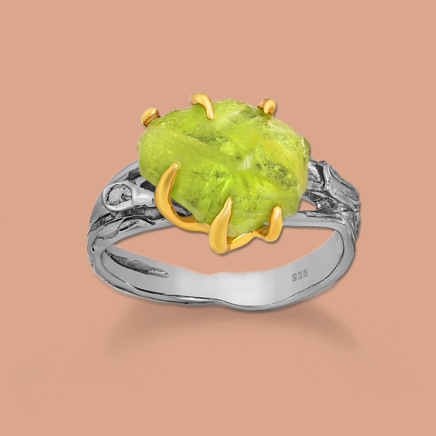 Peridot Silver Ring , gemstone jewelry