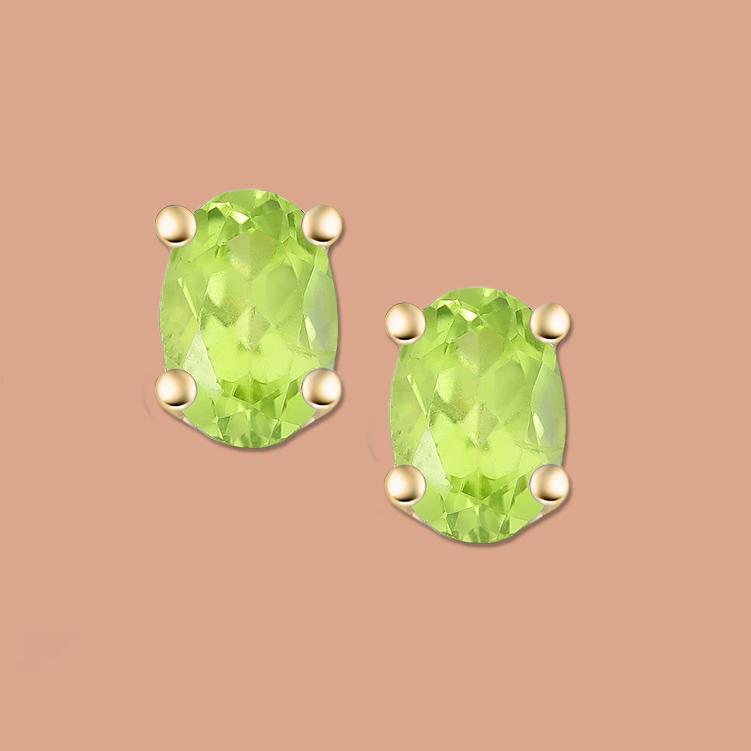 Peridot studs, Peridot earrings, green earrings