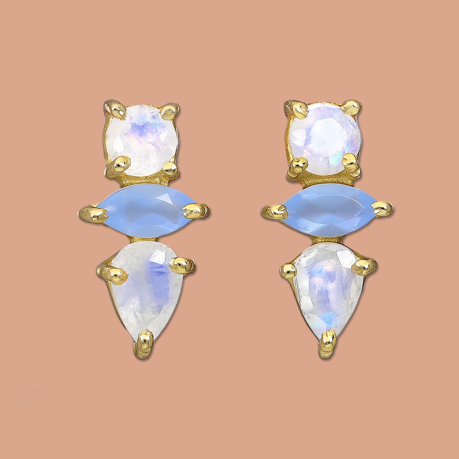 Moonstone earrings, Moonstone jewelry