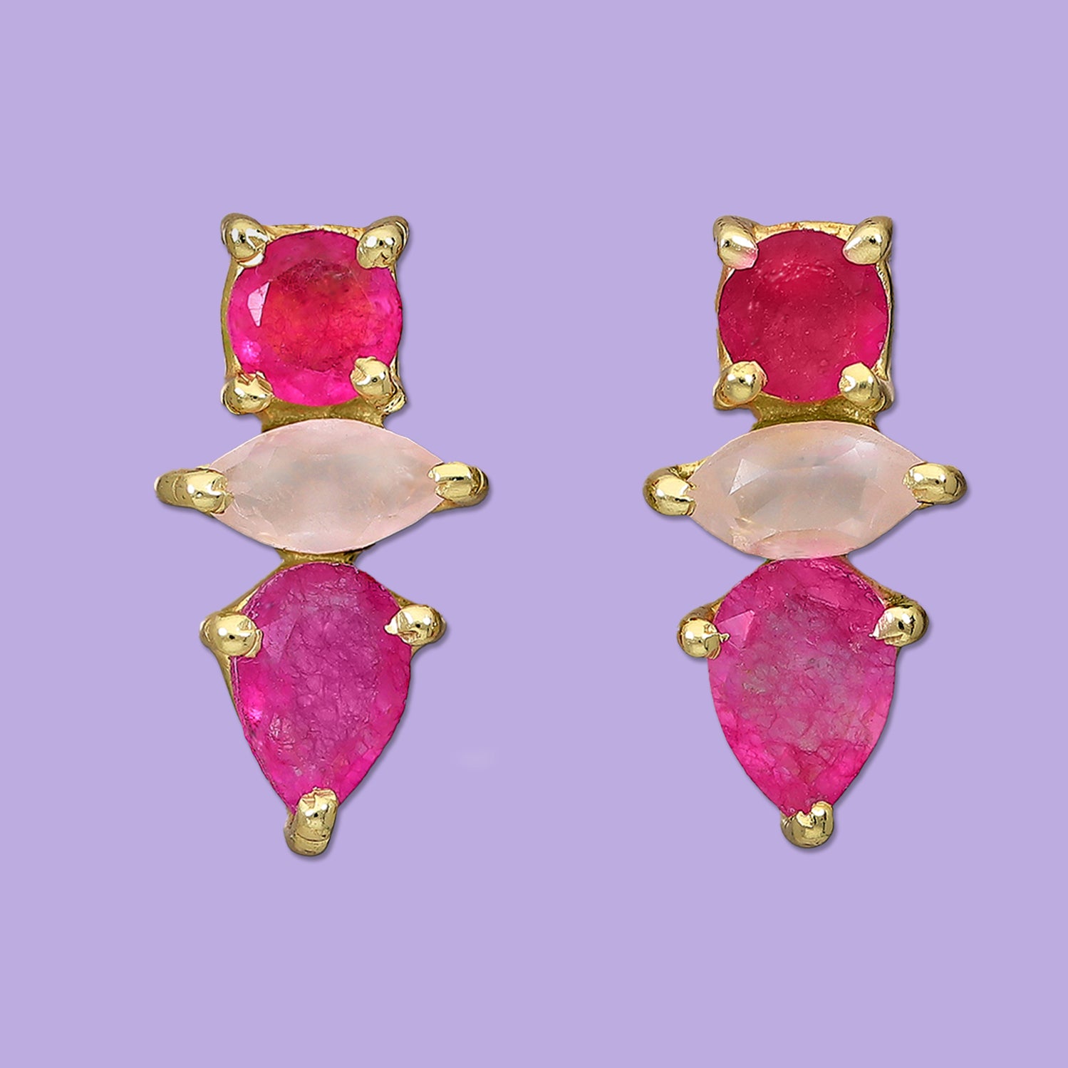 stud earrings, pink earrings