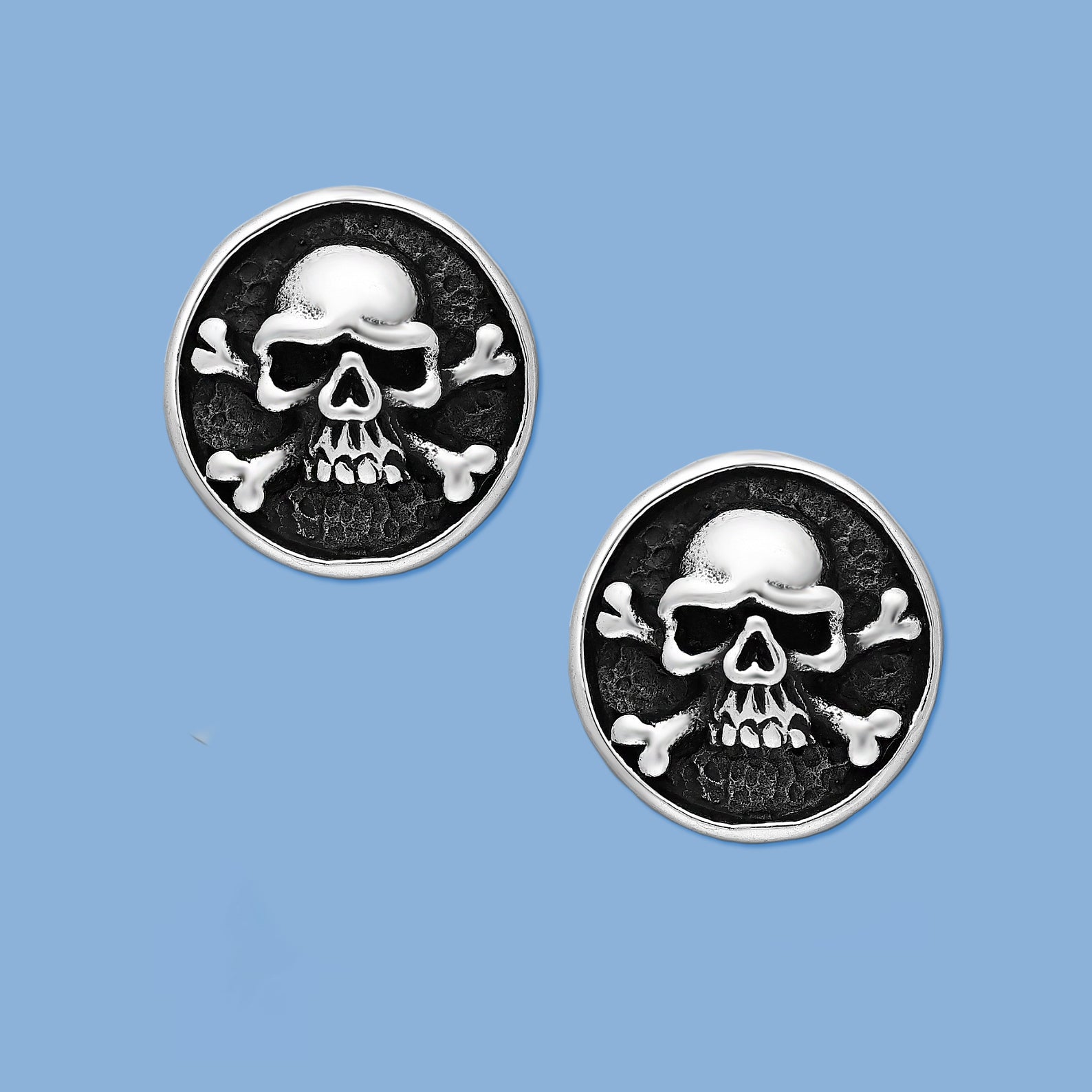 Skull Stud Silver Earrings 