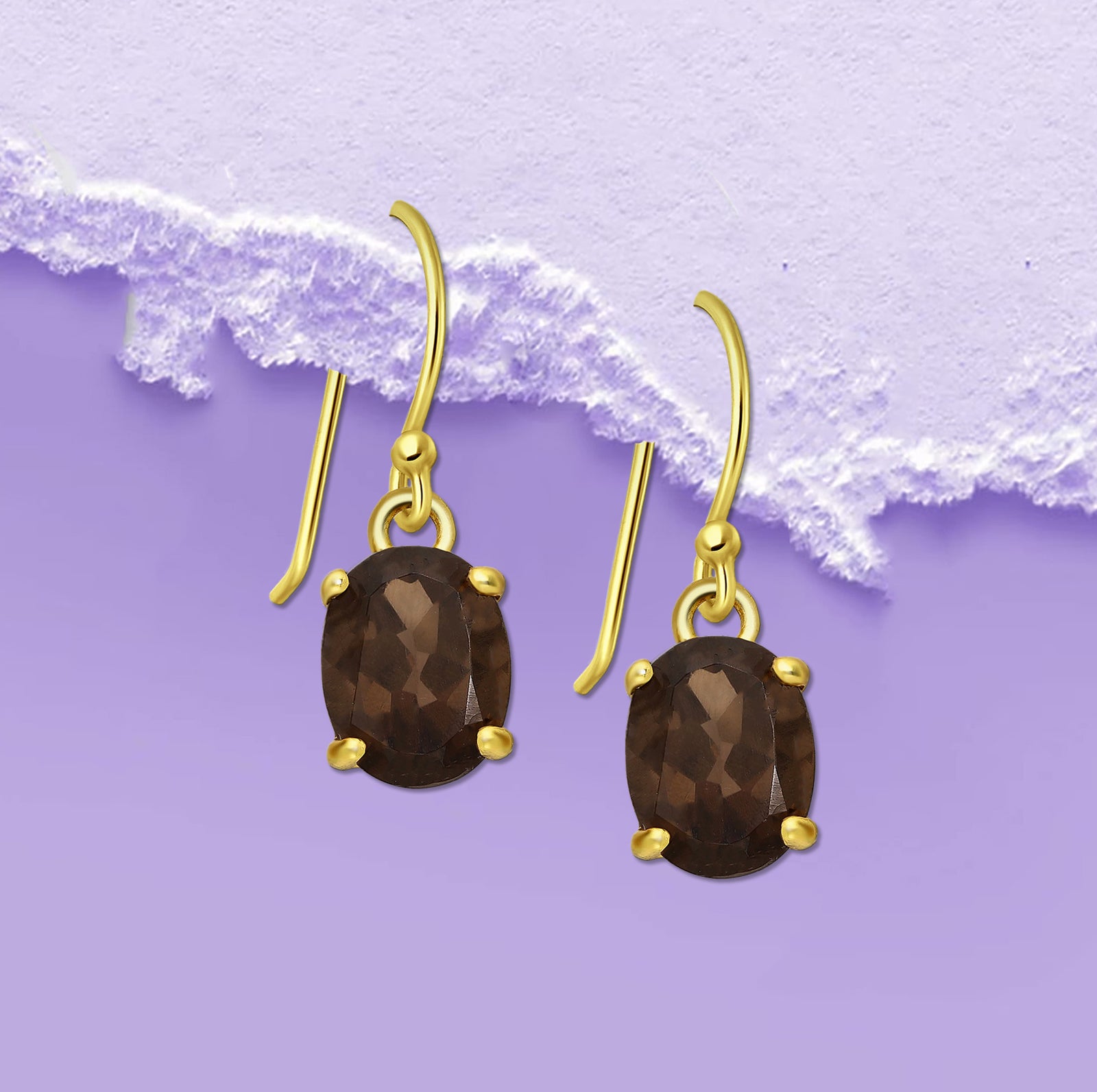 Smoky Quartz, hook  Earrings