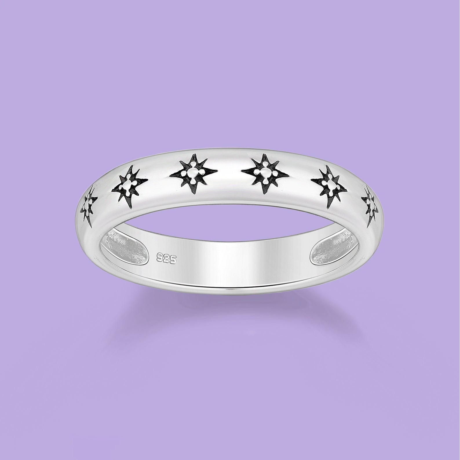 Sterling Silver Oxidized Star Ring