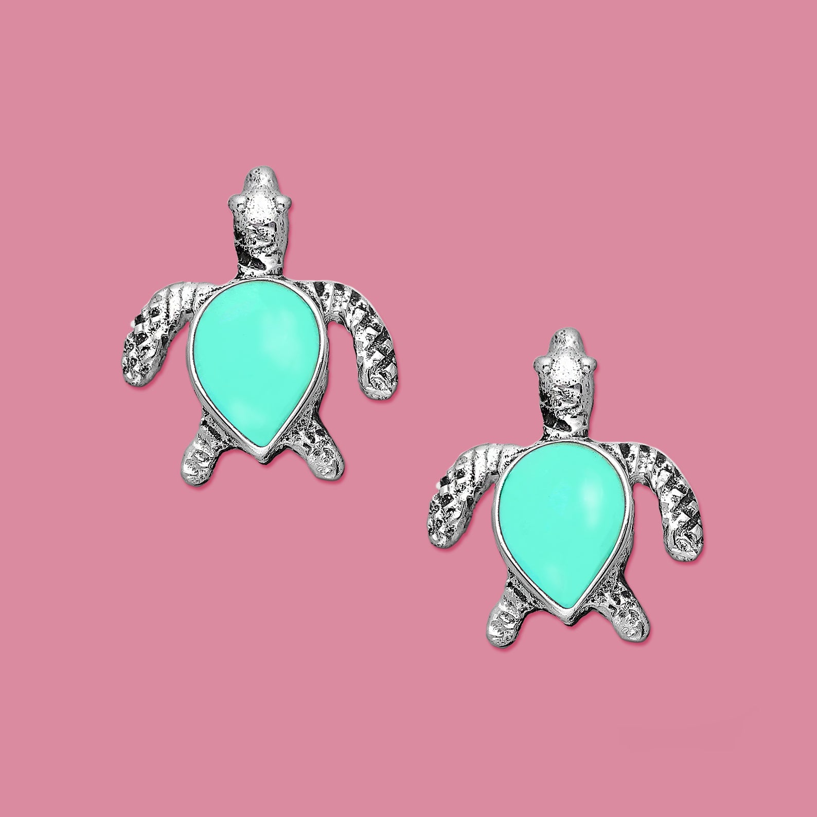 Turtle jewelry, Silver Stud Earrings