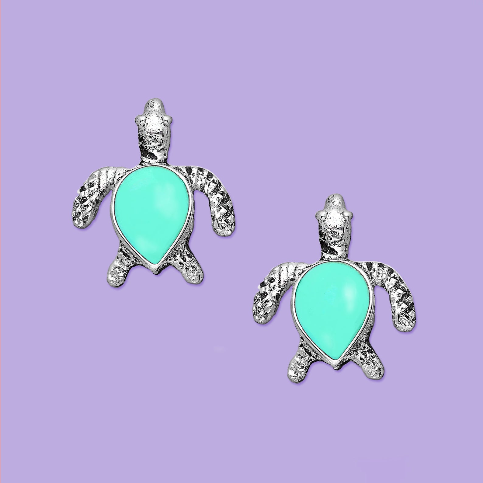 Turtle studs, Silver Earrings