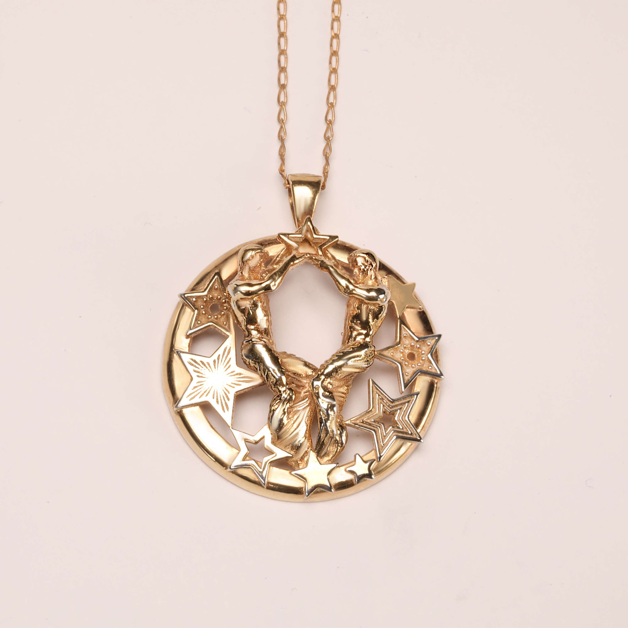 Gemini necklace, zodiac jewelry, CITIMI jewelry zodiac collection, 3D Gemini necklace