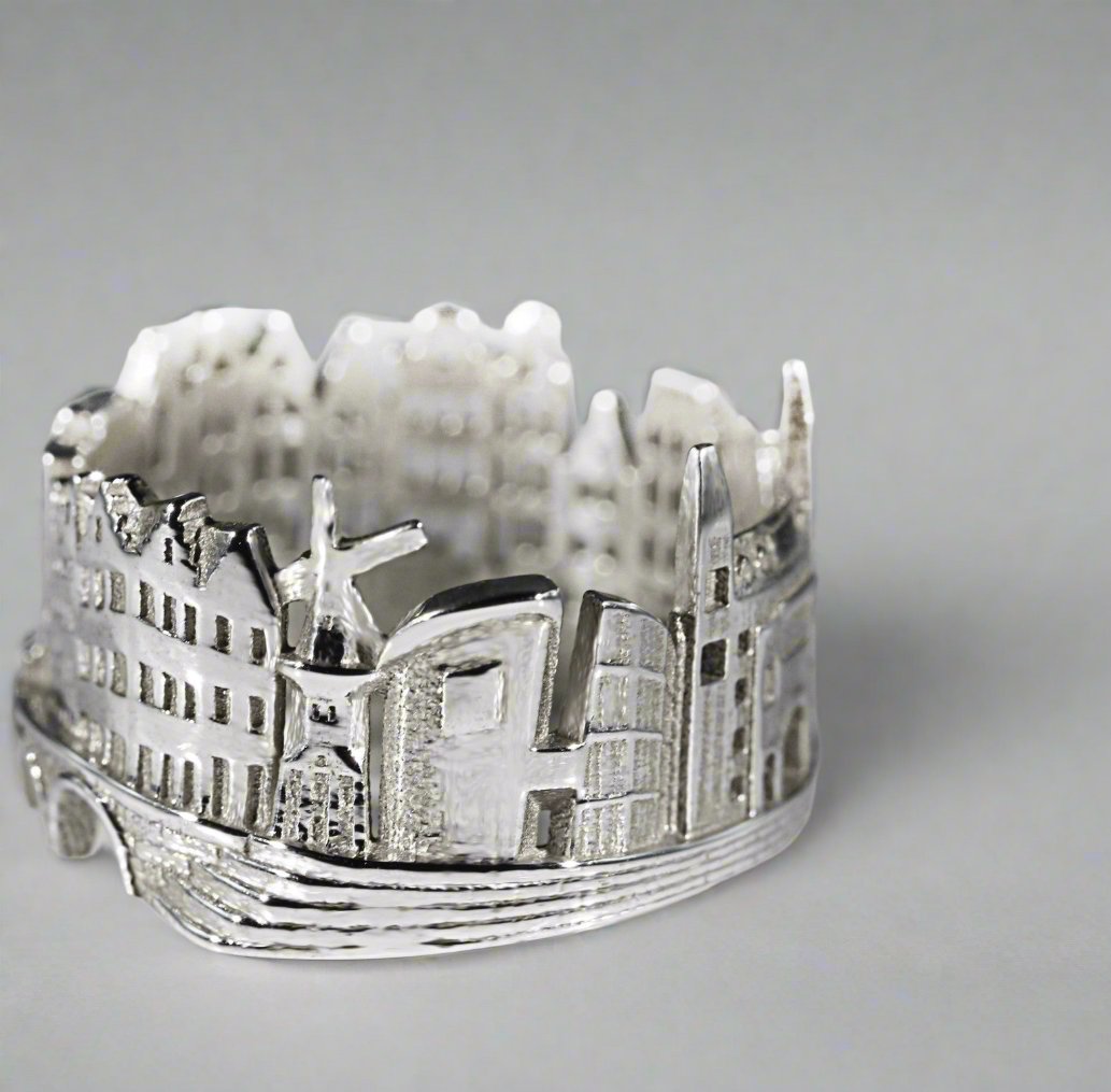 Cityscape ring, Amsterdam ring by CITIMI, gift for her, solid sterling silver