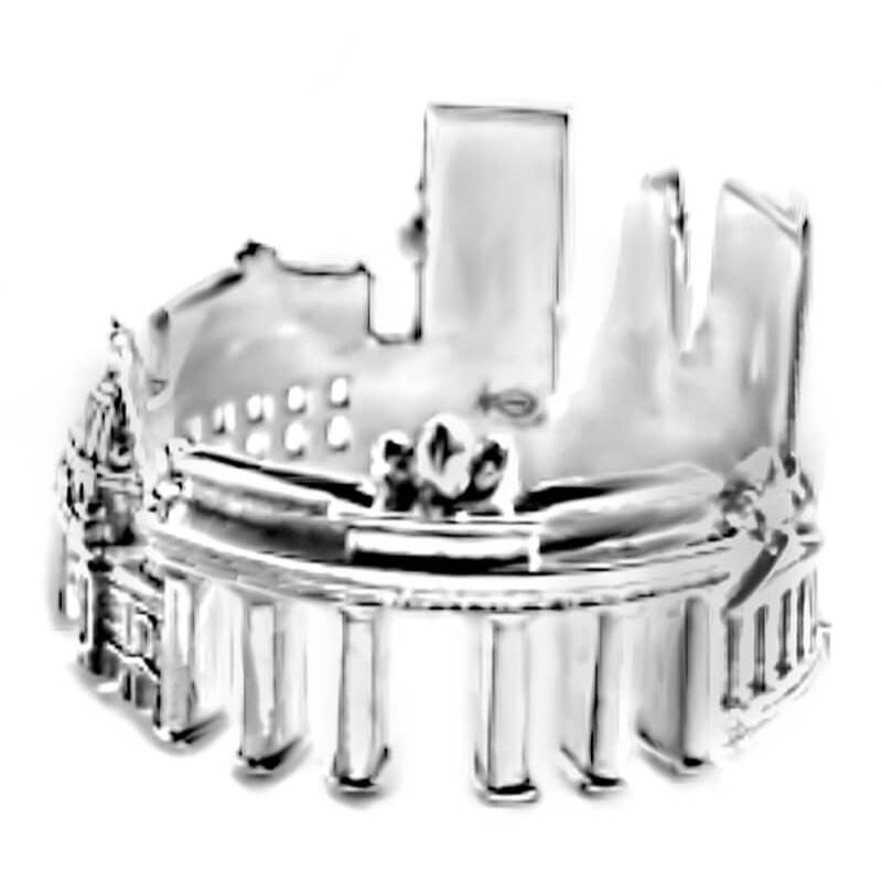 Cityscape Ring Berlin in Sterling Silver