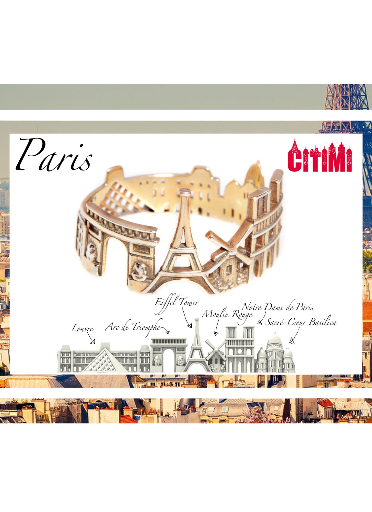 Cityscape Ring Paris in 14K/18K Gold