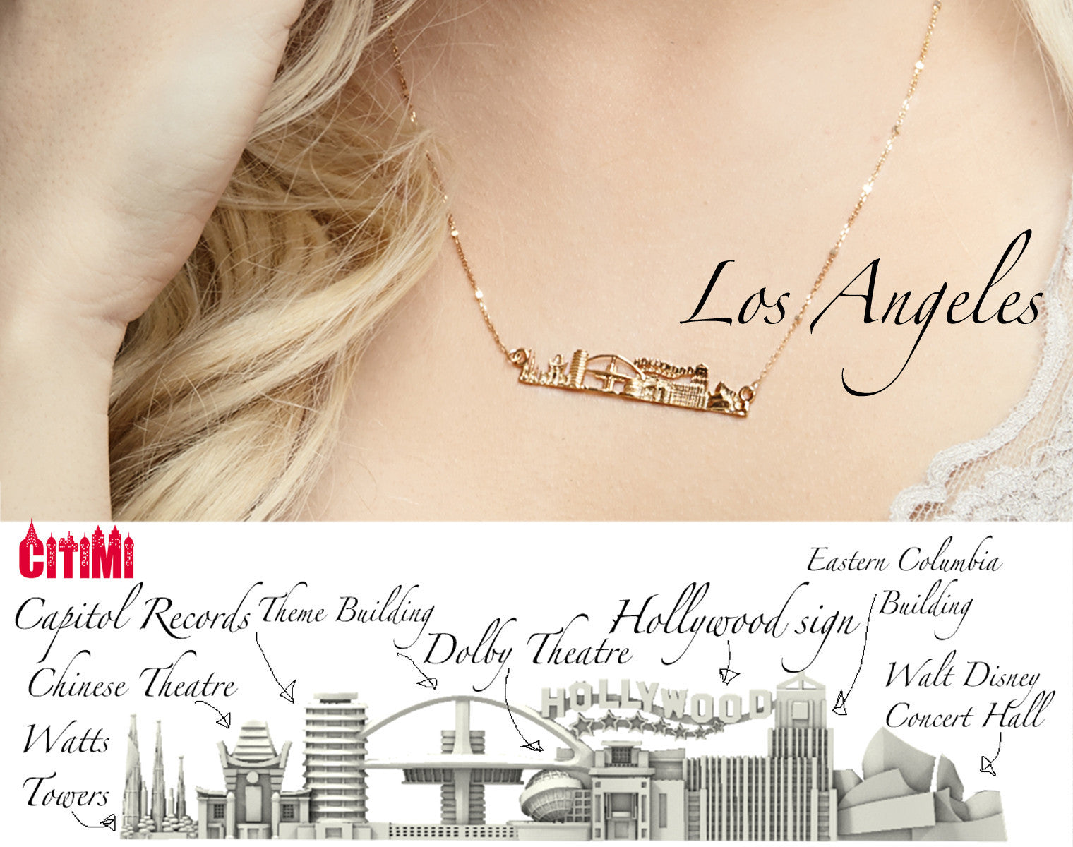 City Necklace Los Angeles in 14K/18K Gold