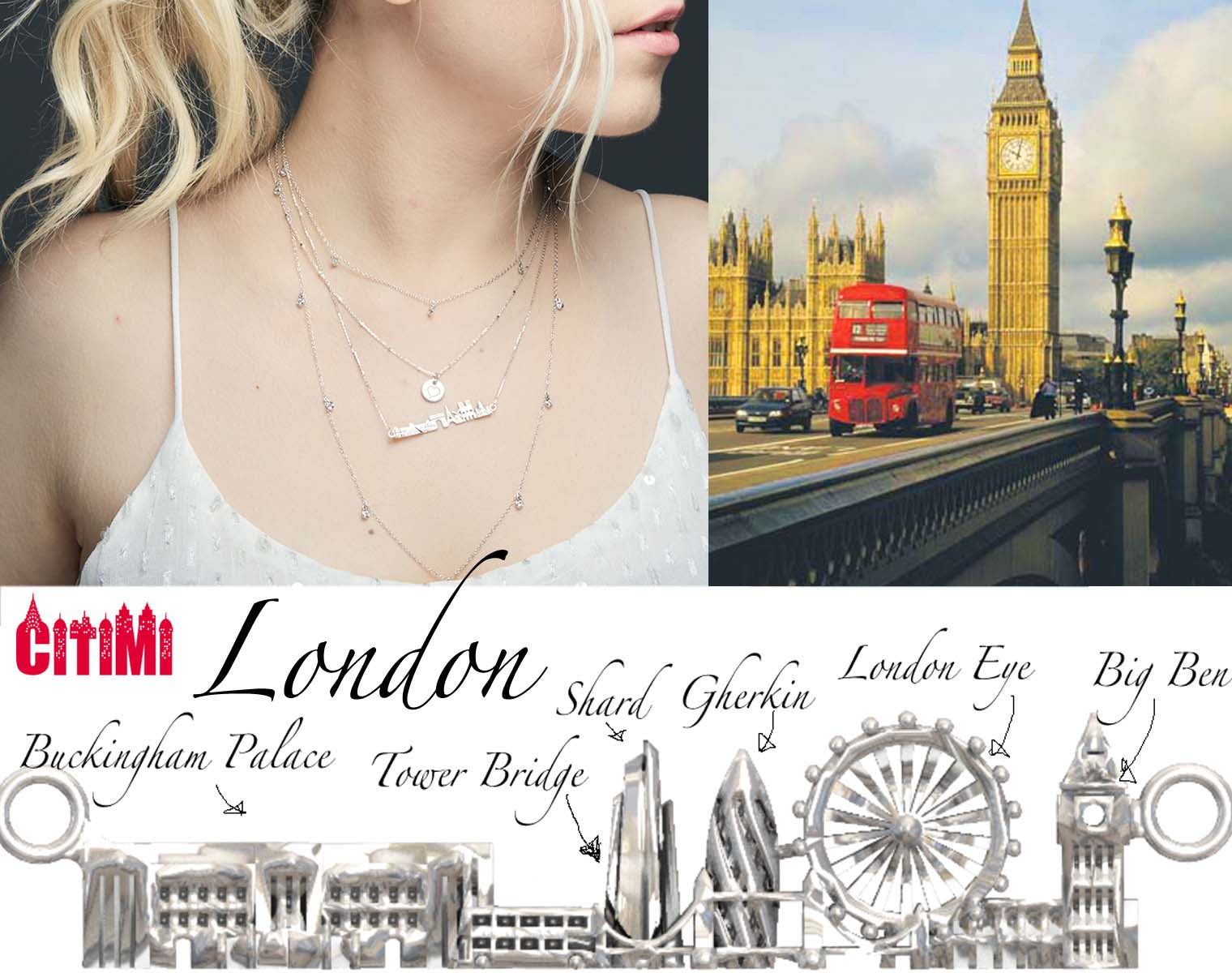 City Necklace London in 14K/18K Gold