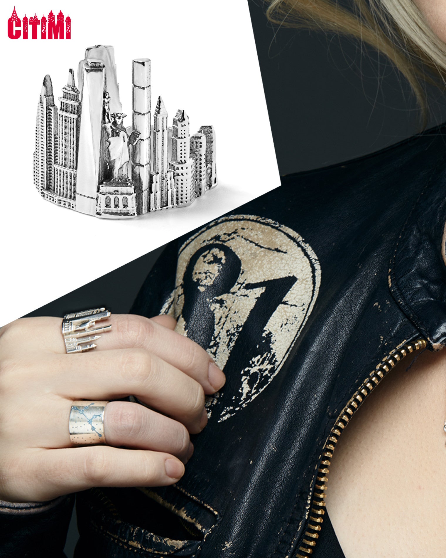 Cityscape Ring New York in Sterling Silver