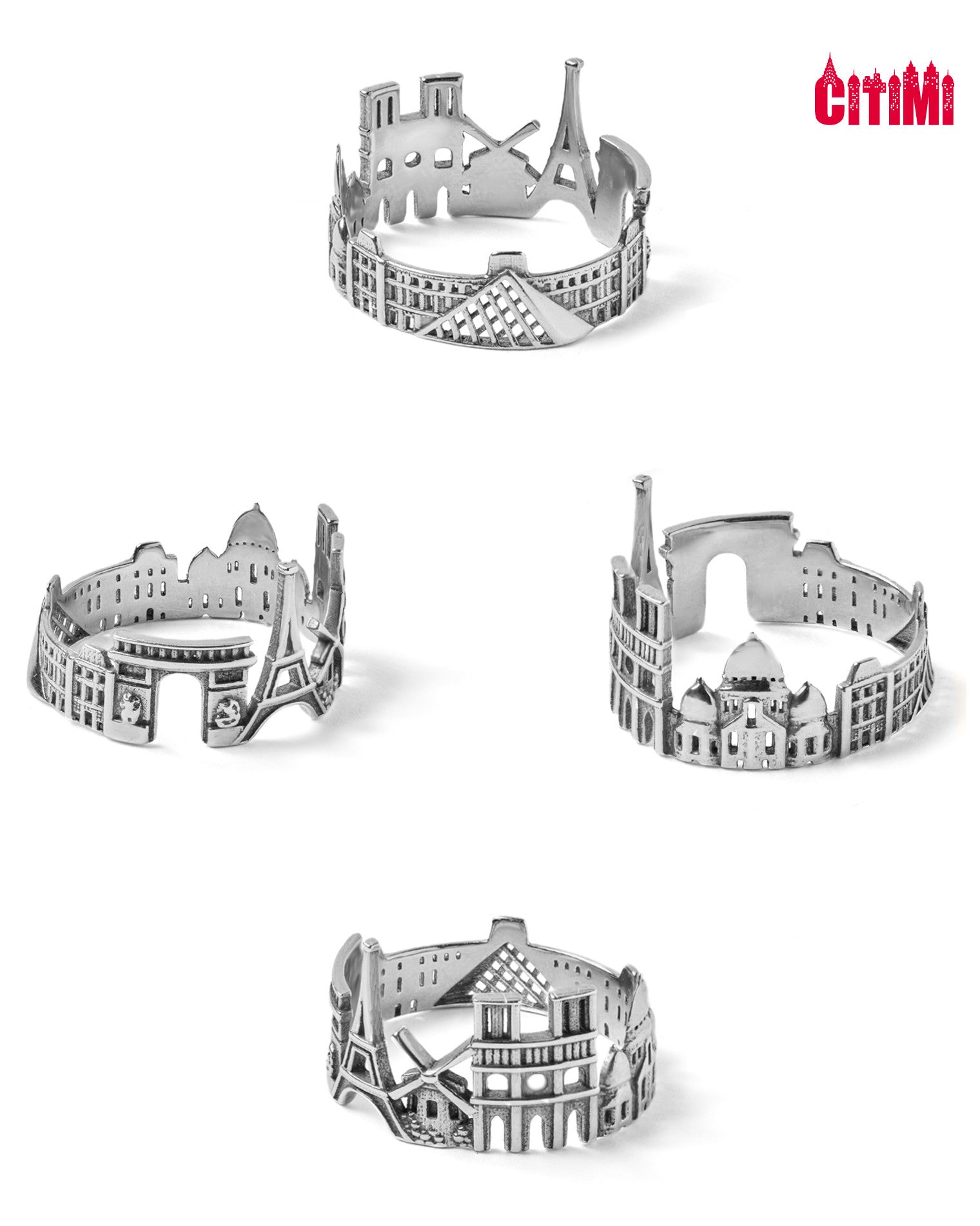 Cityscape Ring Paris in Sterling Silver