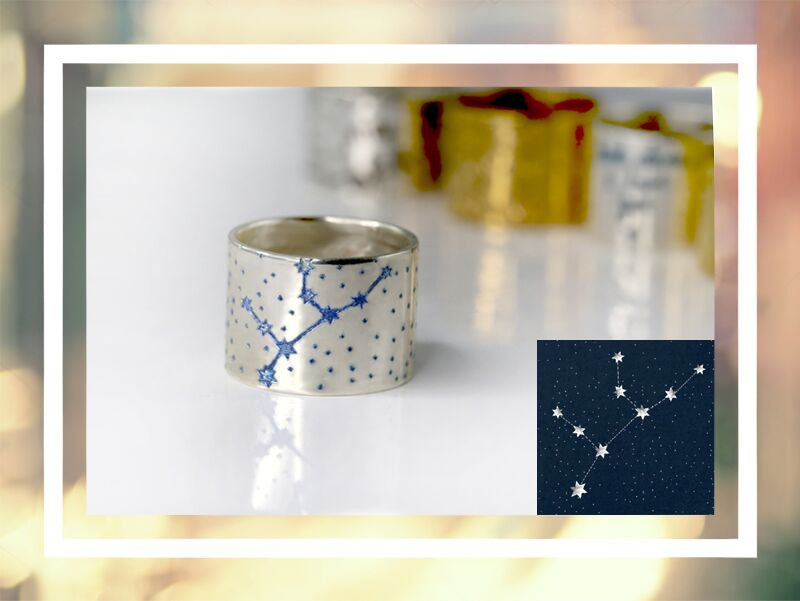 Personalized Constellation Silver Ring