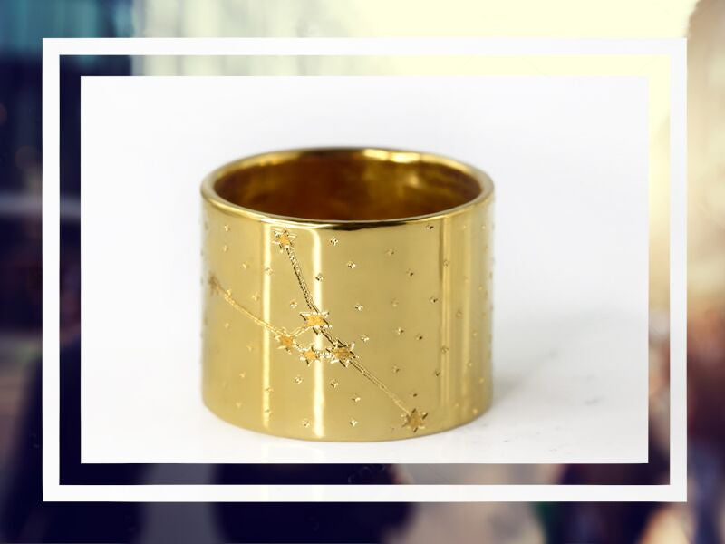 Personalized Constellation Gold Plated Silver Ring