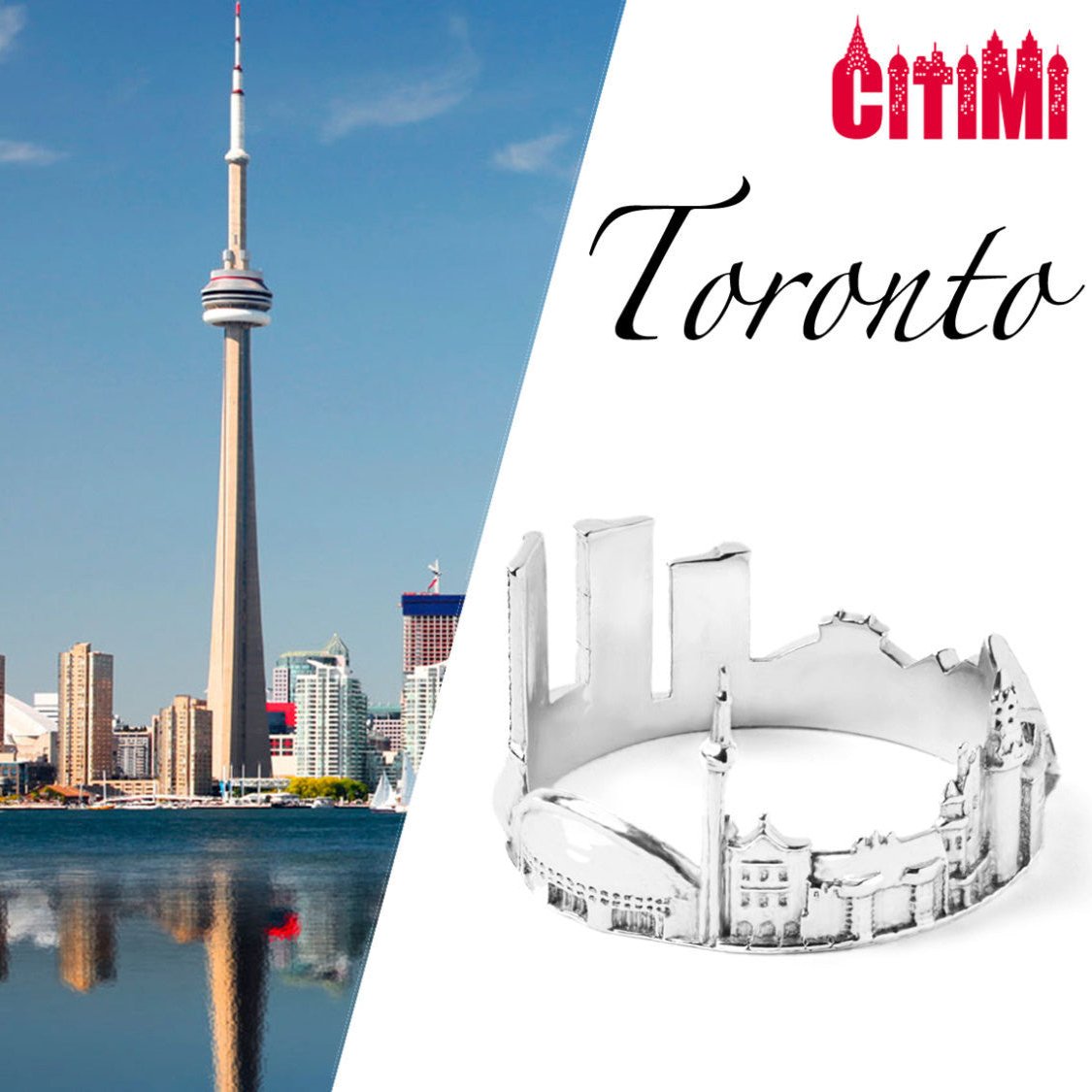 Cityscape Ring Toronto in Sterling Silver