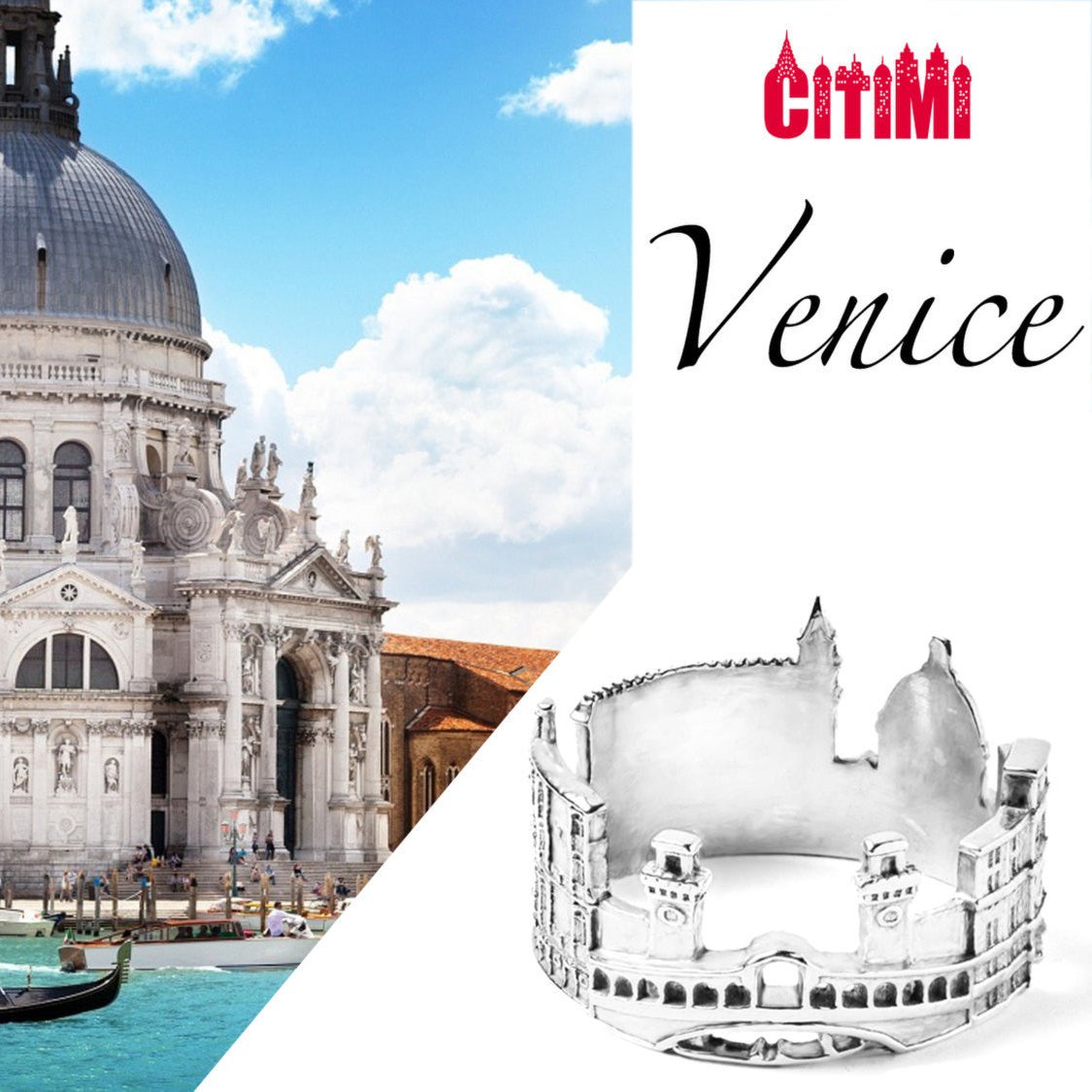 Cityscape Ring Venice in Sterling Silver