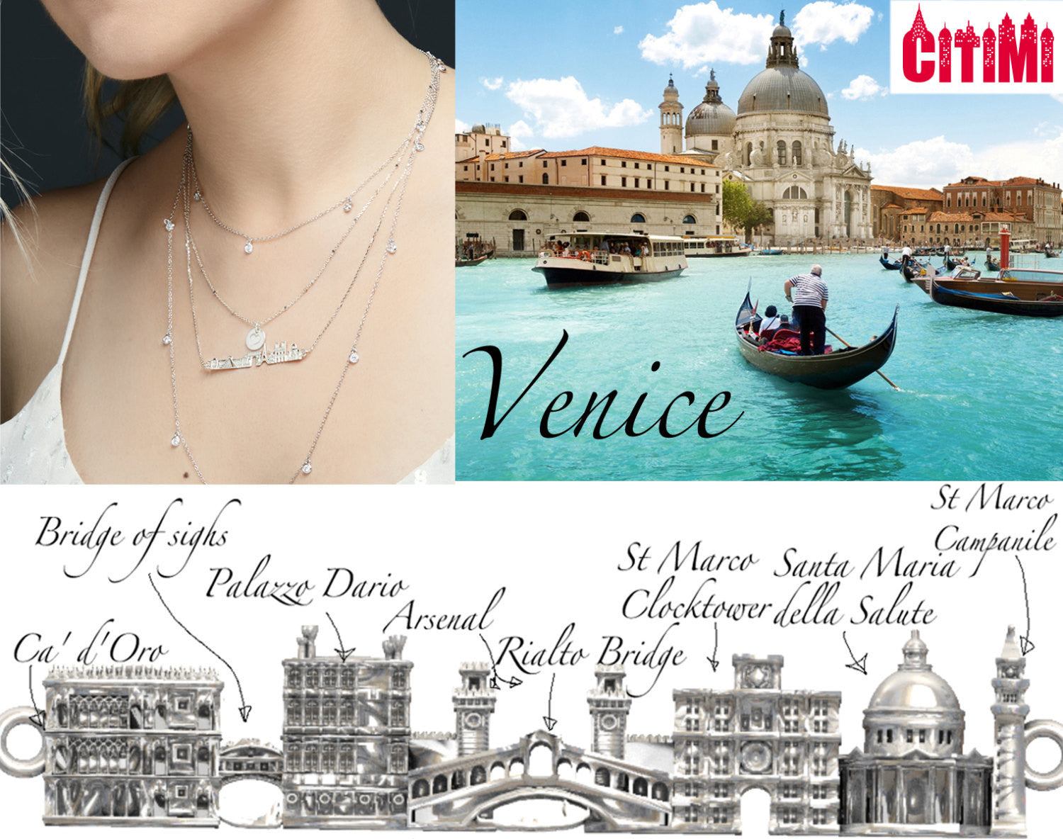 City Necklace Venice in 14K/18K Gold