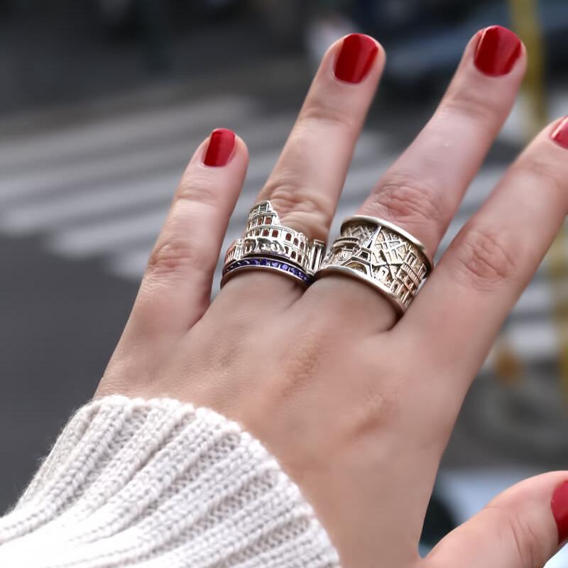 Cityscape Ring Paris "On the Map" in Sterling Silver