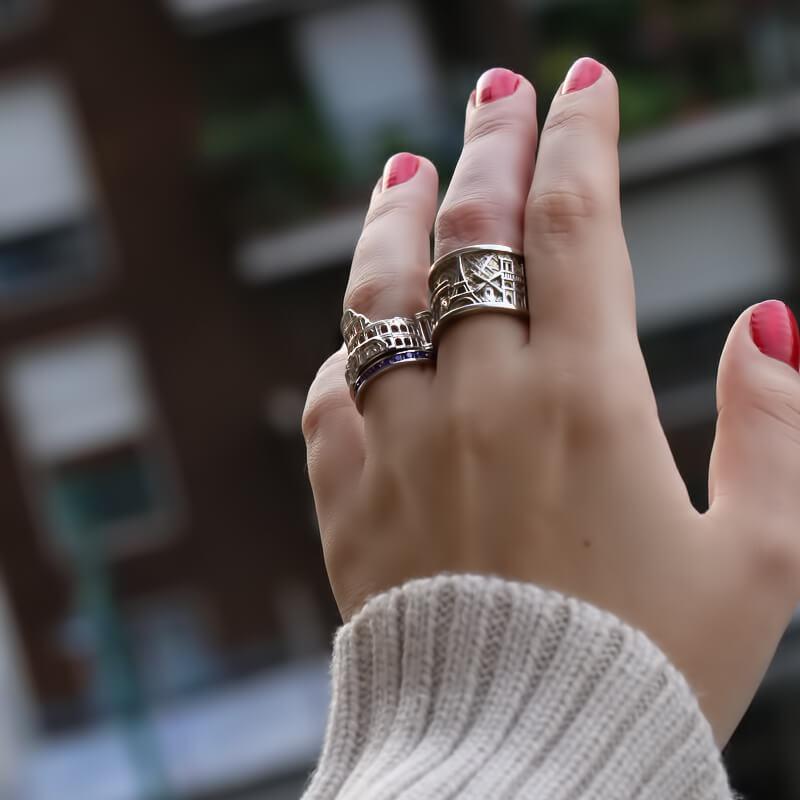 Cityscape Ring Paris "On the Map" in Sterling Silver